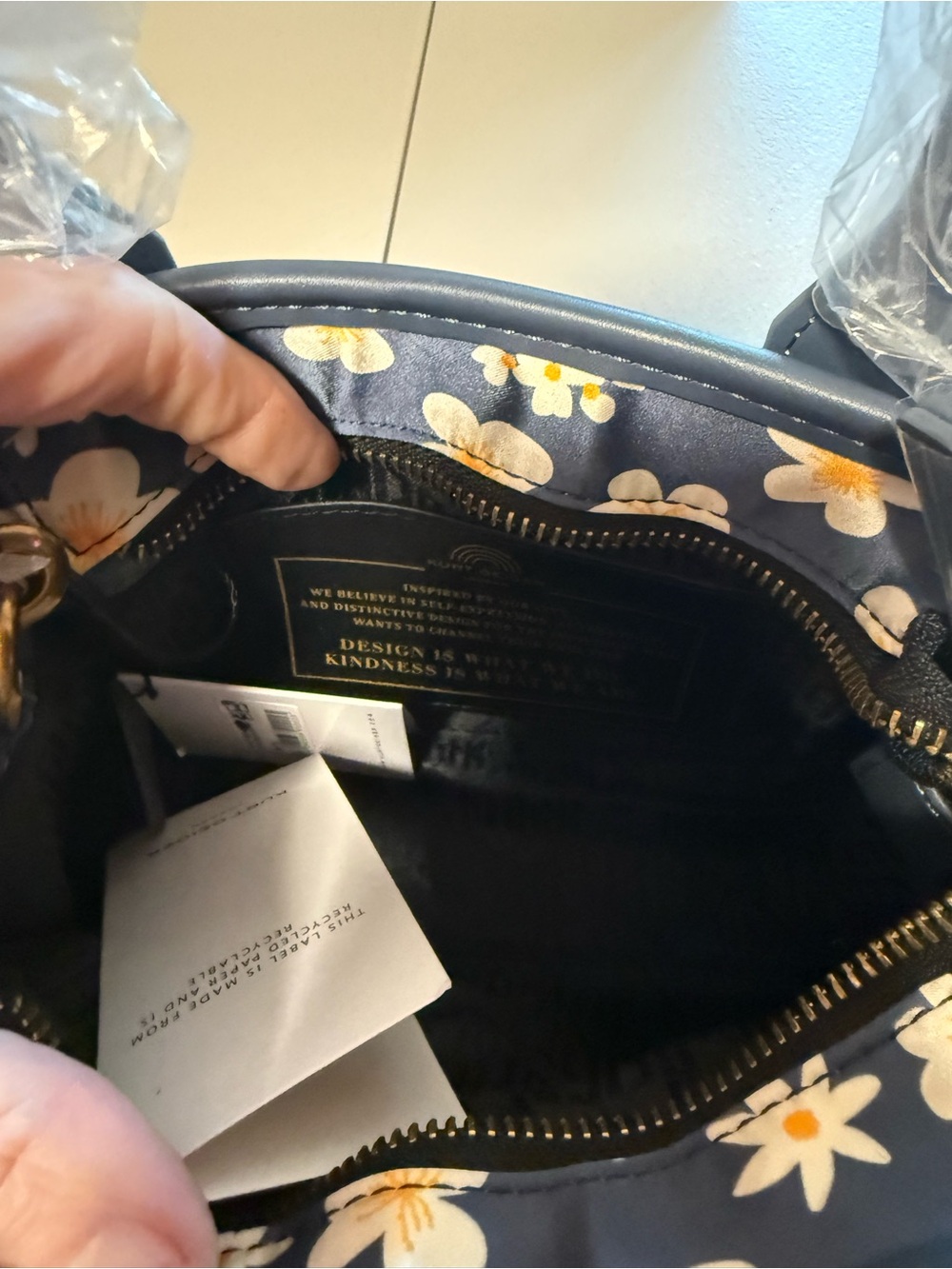Kurt Geiger NWT XS Mini Floral Recycled Square Shopper Tote - Picture 6 of 9